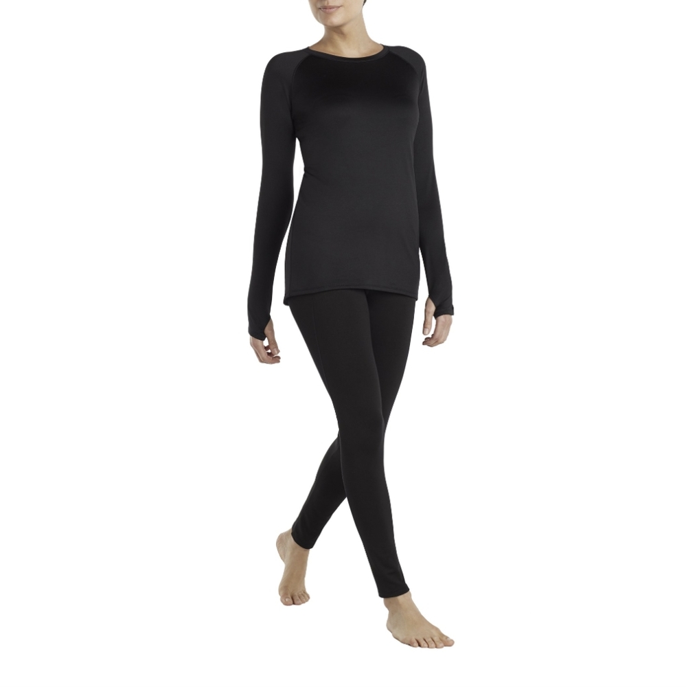 ClimateRight by Cuddl Duds Women's Plush Warmth Long Sleeve Crew&Legging 2pc Set